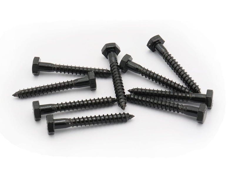 LBY 20 قطعة من براغي اللاغ، 1/4" × 2" براغي لاغ برأس سداسي (مع غسالات)، براغي خشبية ثقيلة لتحسين السطح والتثبيت الهيكلي، فولاذ مقاوم للصدأ 304، (أسود) - Image 4